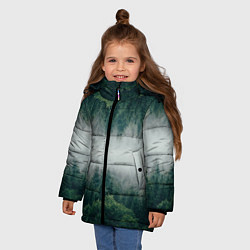 Куртка зимняя для девочки ЗЕРКАЛЬНЫЙ ТУМАННЫЙ ЛЕС, цвет: 3D-светло-серый — фото 2