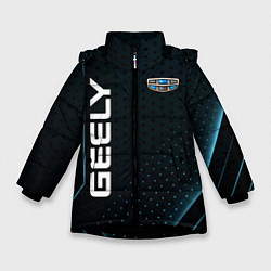 Куртка зимняя для девочки Geely Абстракция, цвет: 3D-черный