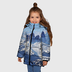 Куртка зимняя для девочки Гряда снежных вершин, цвет: 3D-светло-серый — фото 2