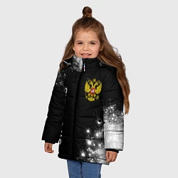 Куртка зимняя для девочки Строитель из России и герб Российской Федерации: с, цвет: 3D-черный — фото 2