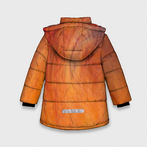 Зимняя куртка для девочки Огненно-оранжевая поверхность / 3D-Красный – фото 2