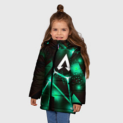 Куртка зимняя для девочки Apex Legends разлом плит, цвет: 3D-черный — фото 2