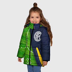 Куртка зимняя для девочки Inter football field, цвет: 3D-черный — фото 2