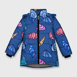 Зимняя куртка для девочки Паттерн из морских раковин