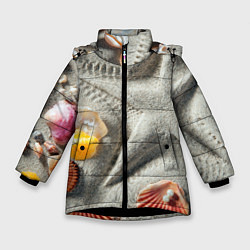 Зимняя куртка для девочки Звезда из песка, ракушки и две жемчужины