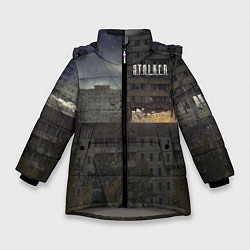 Куртка зимняя для девочки STALKER Многоэтажка В Воздухе, цвет: 3D-светло-серый