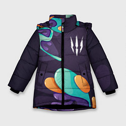 Куртка зимняя для девочки The Witcher graffity splash, цвет: 3D-черный