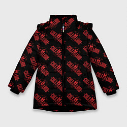 Куртка зимняя для девочки Cult of the lamb pattern, цвет: 3D-черный