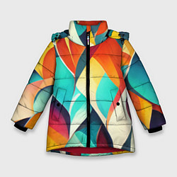 Зимняя куртка для девочки Красивые многоцветные узоры