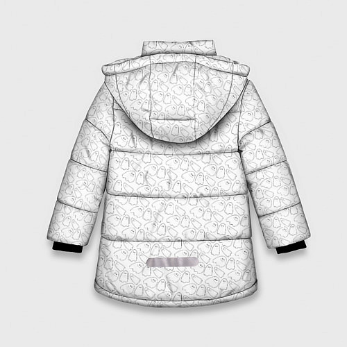 Зимняя куртка для девочки Little Ghosts on white / 3D-Светло-серый – фото 2