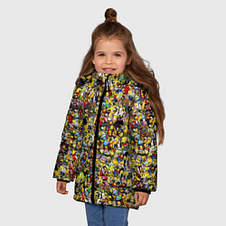 Куртка зимняя для девочки Симпсоны все Герои, цвет: 3D-светло-серый — фото 2