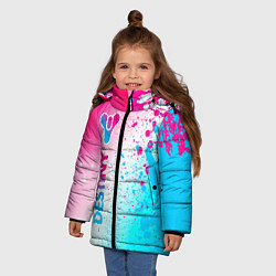 Куртка зимняя для девочки Destiny neon gradient style: по-вертикали, цвет: 3D-черный — фото 2