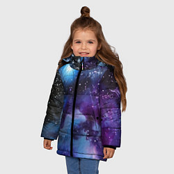 Куртка зимняя для девочки Дым вселенной, цвет: 3D-красный — фото 2