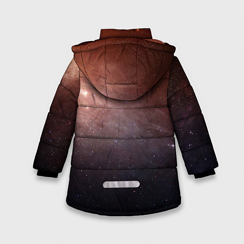 Зимняя куртка для девочки Космос из сердца / 3D-Светло-серый – фото 2