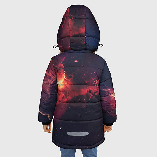 Зимняя куртка для девочки Космическое пламя / 3D-Светло-серый – фото 4