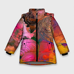 Зимняя куртка для девочки Стилизованная композиция из океанских ракушек