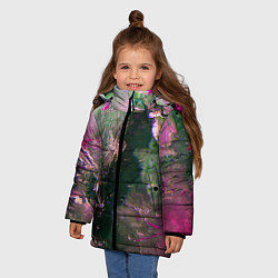 Куртка зимняя для девочки Абстрактные краски и силуэты, цвет: 3D-светло-серый — фото 2
