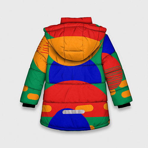 Зимняя куртка для девочки Абстракция - геометрические фигуры / 3D-Светло-серый – фото 2