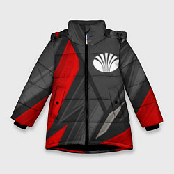 Куртка зимняя для девочки Daewoo sports racing, цвет: 3D-черный