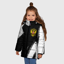 Куртка зимняя для девочки Фармацевт из России и герб РФ: надпись, символ, цвет: 3D-черный — фото 2