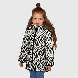 Куртка зимняя для девочки Тигровый полосатый узор-черные, бежевые полосы на, цвет: 3D-черный — фото 2