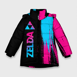 Куртка зимняя для девочки Zelda - neon gradient: по-вертикали, цвет: 3D-черный