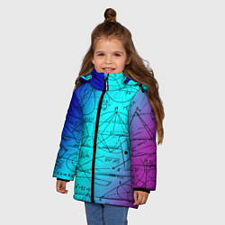 Куртка зимняя для девочки Неоновая формула, цвет: 3D-черный — фото 2