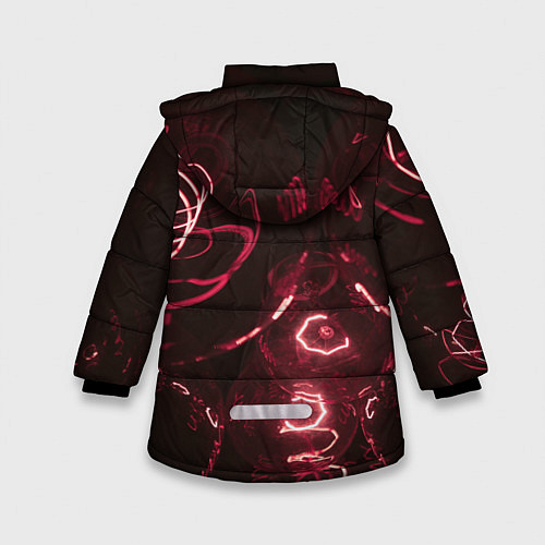 Зимняя куртка для девочки Неоновые тусклые фонари / 3D-Красный – фото 2