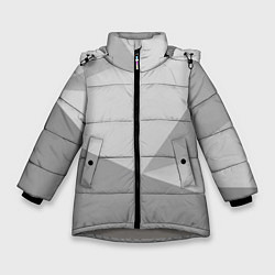 Куртка зимняя для девочки Геометрические серые фигуры, цвет: 3D-светло-серый