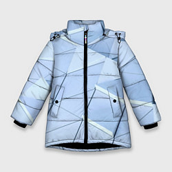 Куртка зимняя для девочки Паттерн из треугольников, цвет: 3D-черный