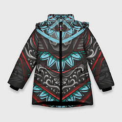 Куртка зимняя для девочки Узорчатые узоры, цвет: 3D-черный