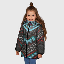 Куртка зимняя для девочки Узорчатые узоры, цвет: 3D-черный — фото 2