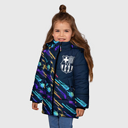 Куртка зимняя для девочки Barcelona градиентные мячи, цвет: 3D-черный — фото 2