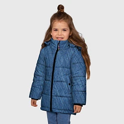 Куртка зимняя для девочки Деним - джинсовая ткань текстура, цвет: 3D-красный — фото 2