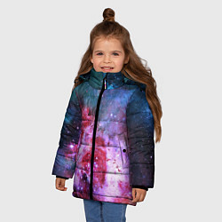 Куртка зимняя для девочки Астрономия - вселенная, цвет: 3D-черный — фото 2
