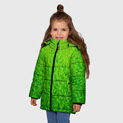 Куртка зимняя для девочки Трава зеленая, цвет: 3D-светло-серый — фото 2