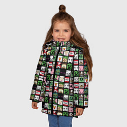 Куртка зимняя для девочки Minecraft: characters, цвет: 3D-светло-серый — фото 2