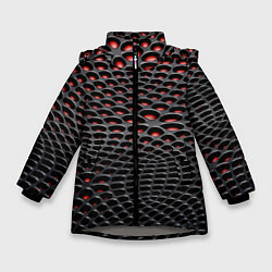 Куртка зимняя для девочки Imitation snake skin - pattern, цвет: 3D-светло-серый