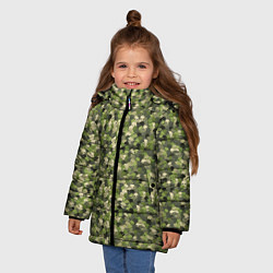 Куртка зимняя для девочки Милитари череп мини, цвет: 3D-черный — фото 2