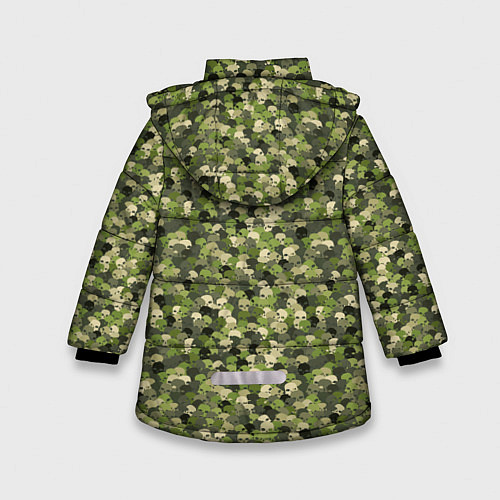 Зимняя куртка для девочки Милитари череп мини / 3D-Светло-серый – фото 2