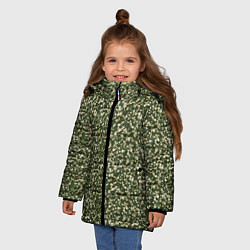 Куртка зимняя для девочки Милитари круг мини, цвет: 3D-светло-серый — фото 2