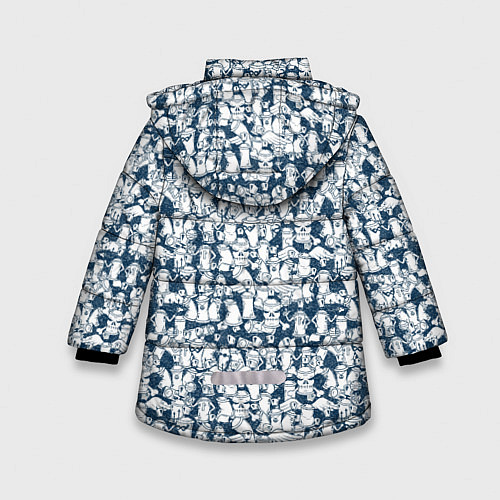 Зимняя куртка для девочки Баллончик с краской граффити / 3D-Светло-серый – фото 2