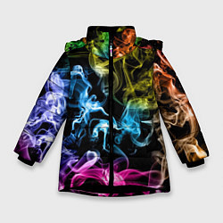 Куртка зимняя для девочки Эйфория в дыму, цвет: 3D-черный