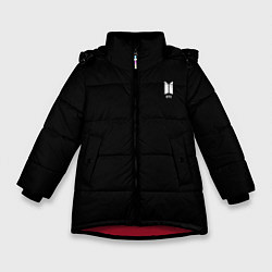 Куртка зимняя для девочки BTS smail logo, цвет: 3D-красный