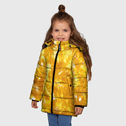 Куртка зимняя для девочки Золотые листья на ветках, цвет: 3D-светло-серый — фото 2