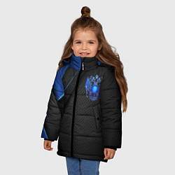 Куртка зимняя для девочки Черно-синий герб России, цвет: 3D-светло-серый — фото 2