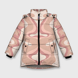 Куртка зимняя для девочки Линии абстрактные цветные, цвет: 3D-светло-серый