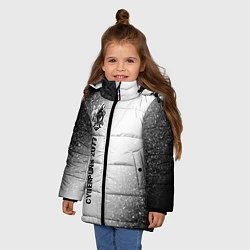 Куртка зимняя для девочки Cyberpunk 2077 glitch на светлом фоне: по-вертикал, цвет: 3D-черный — фото 2