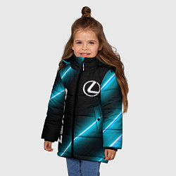 Куртка зимняя для девочки Lexus неоновые лампы, цвет: 3D-черный — фото 2