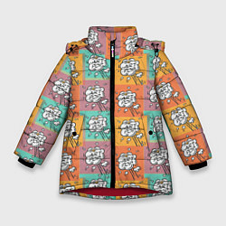 Куртка зимняя для девочки Пузырь поп арт, цвет: 3D-красный